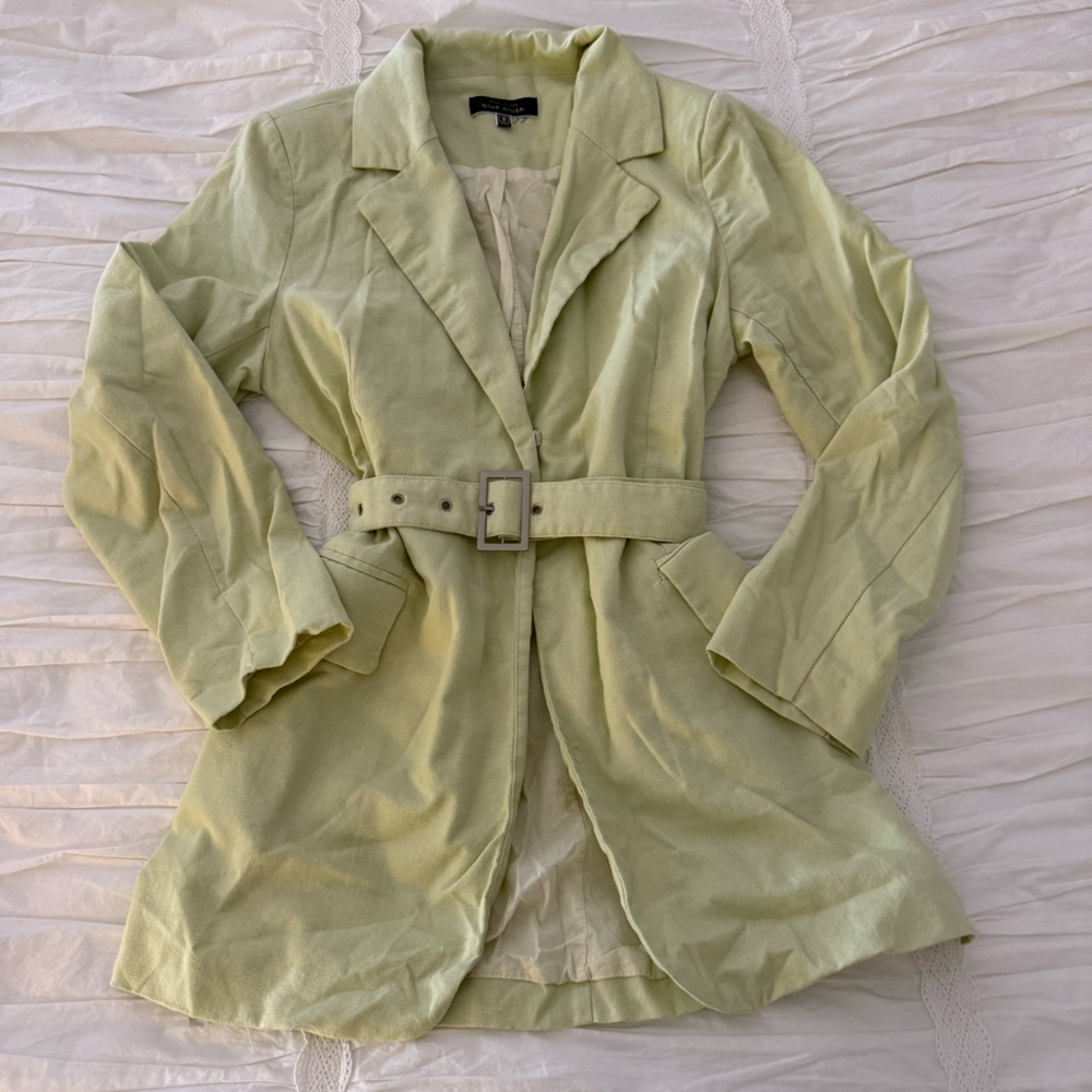 Blue Blush Light Green Oversized Blazer